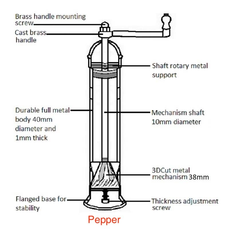 'Brass Mill' - 9" pepperbøsse