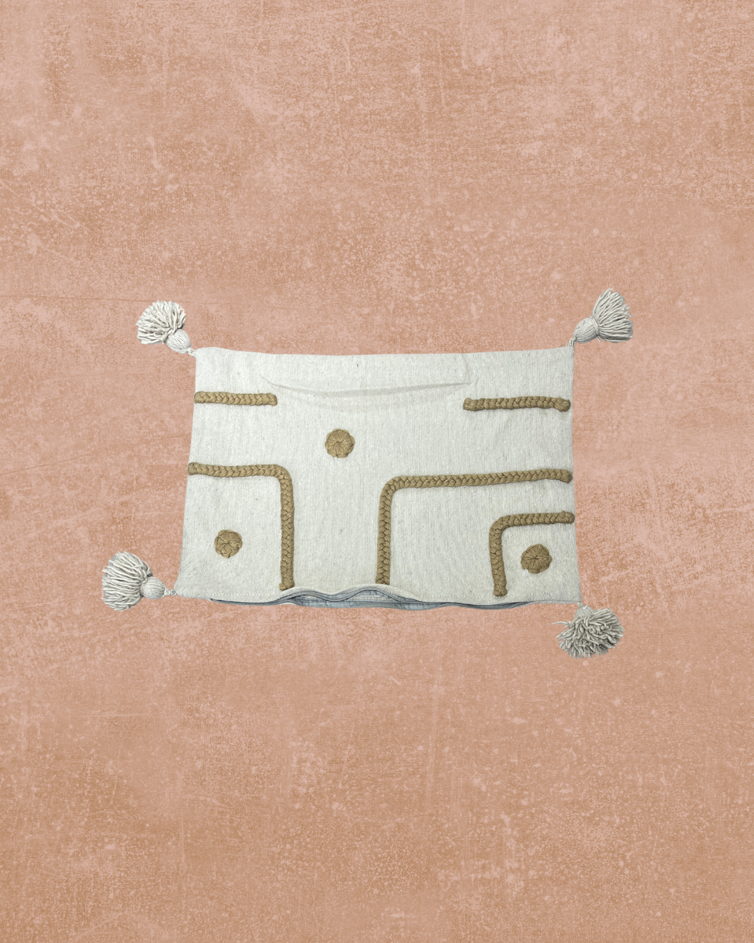 Beige 'doodle' putetrekk med beige motiv