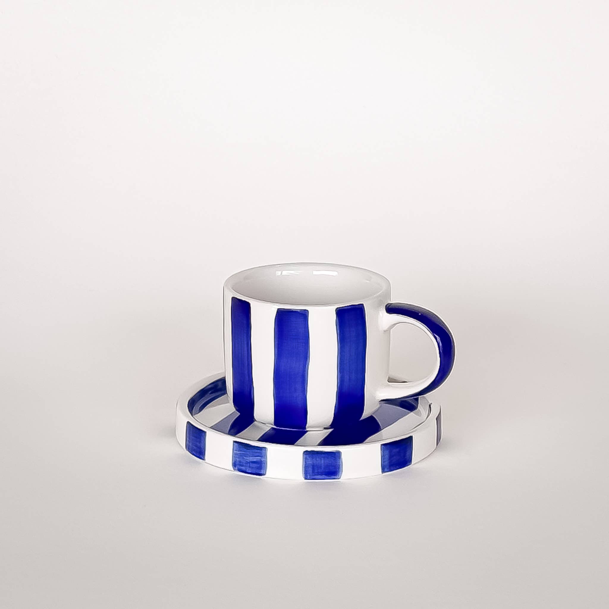 Espresso kopper med blå striper
