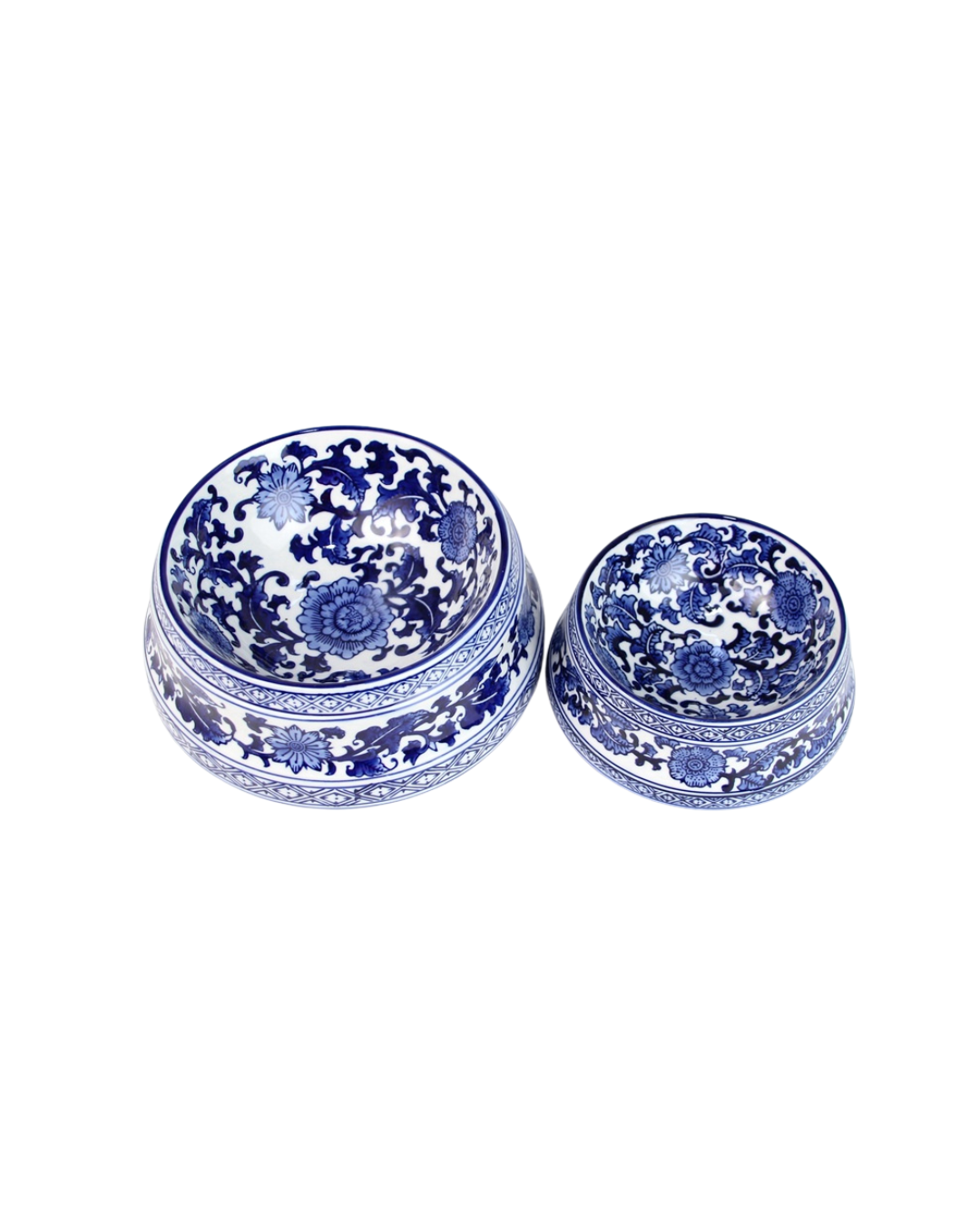 Hunde- & katteskål - blå chinoiserie