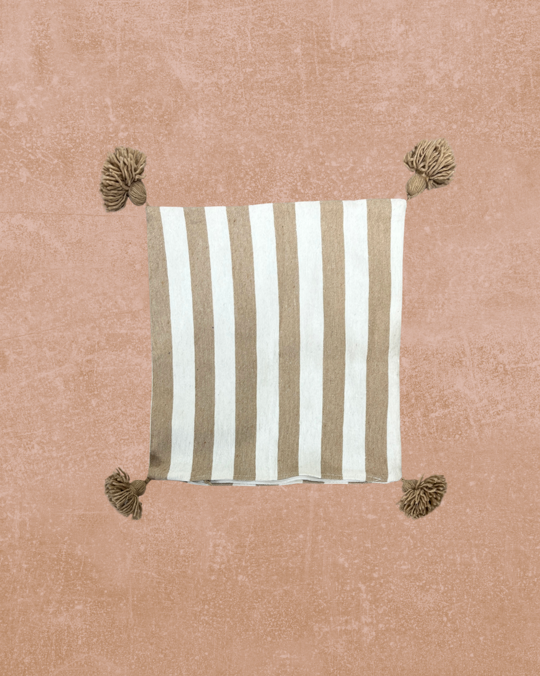 Krem/beige stripete putetrekk