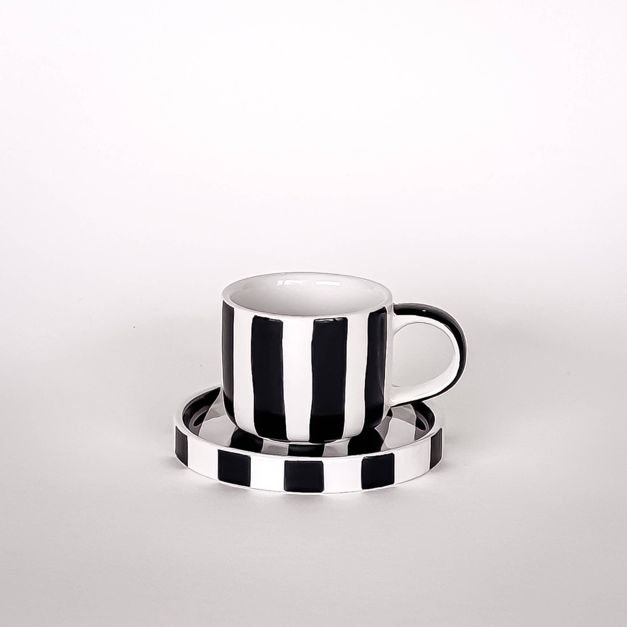 Espresso kopper med sorte striper