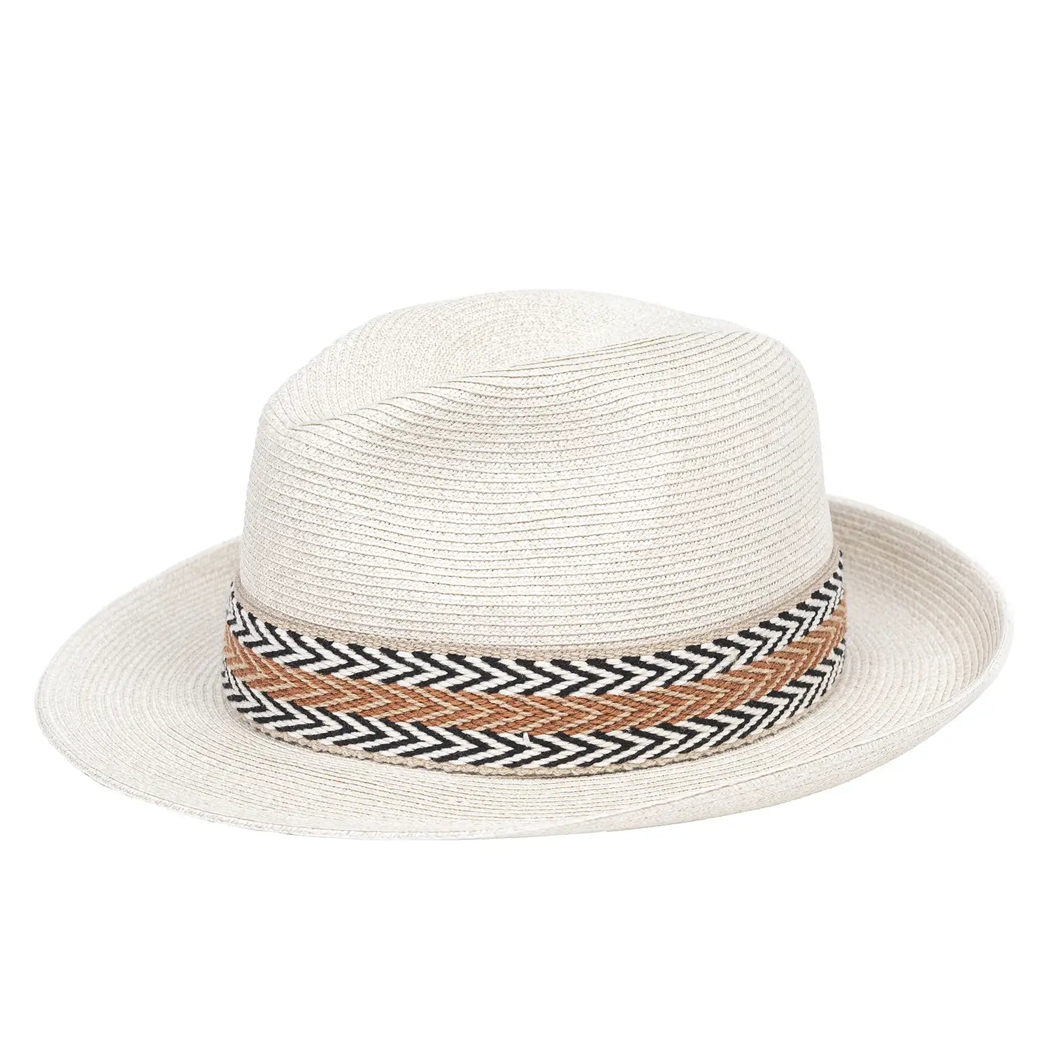 Ecru hatt med bånd
