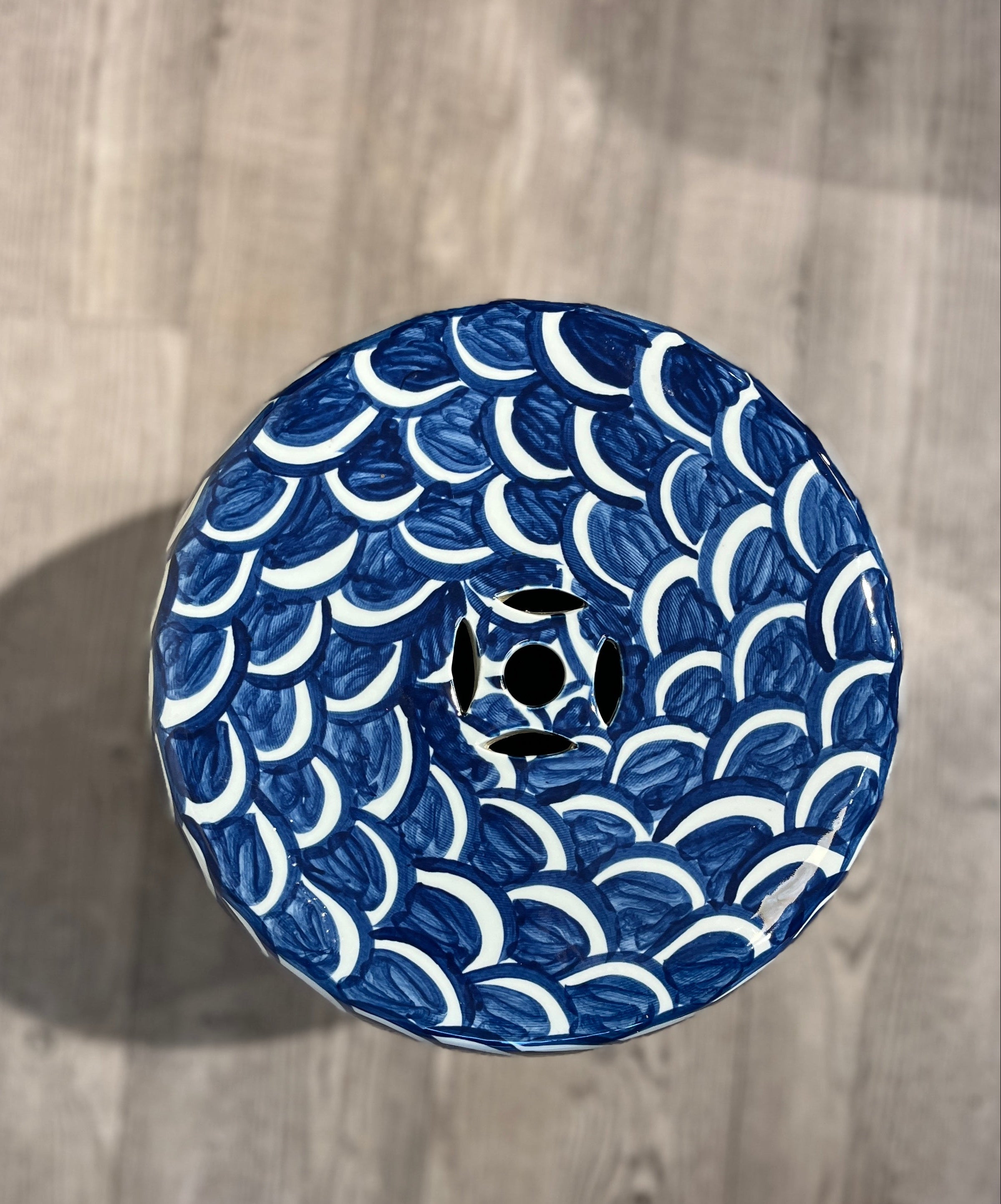 Garden Stool - Blå Bølger