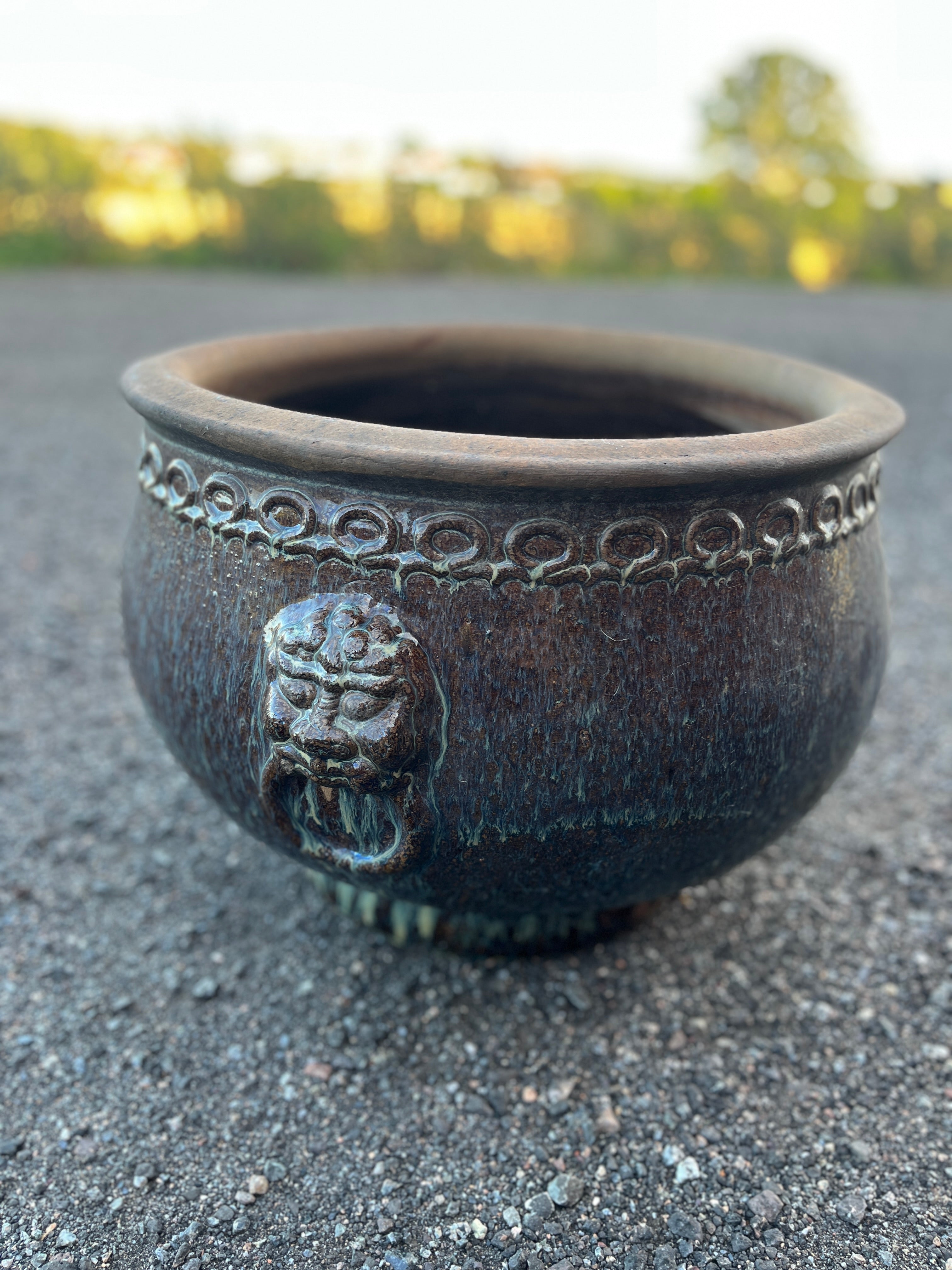 Løvehode kiln blomsterpotte