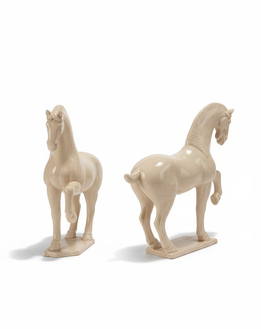 Krem-farget hest figur