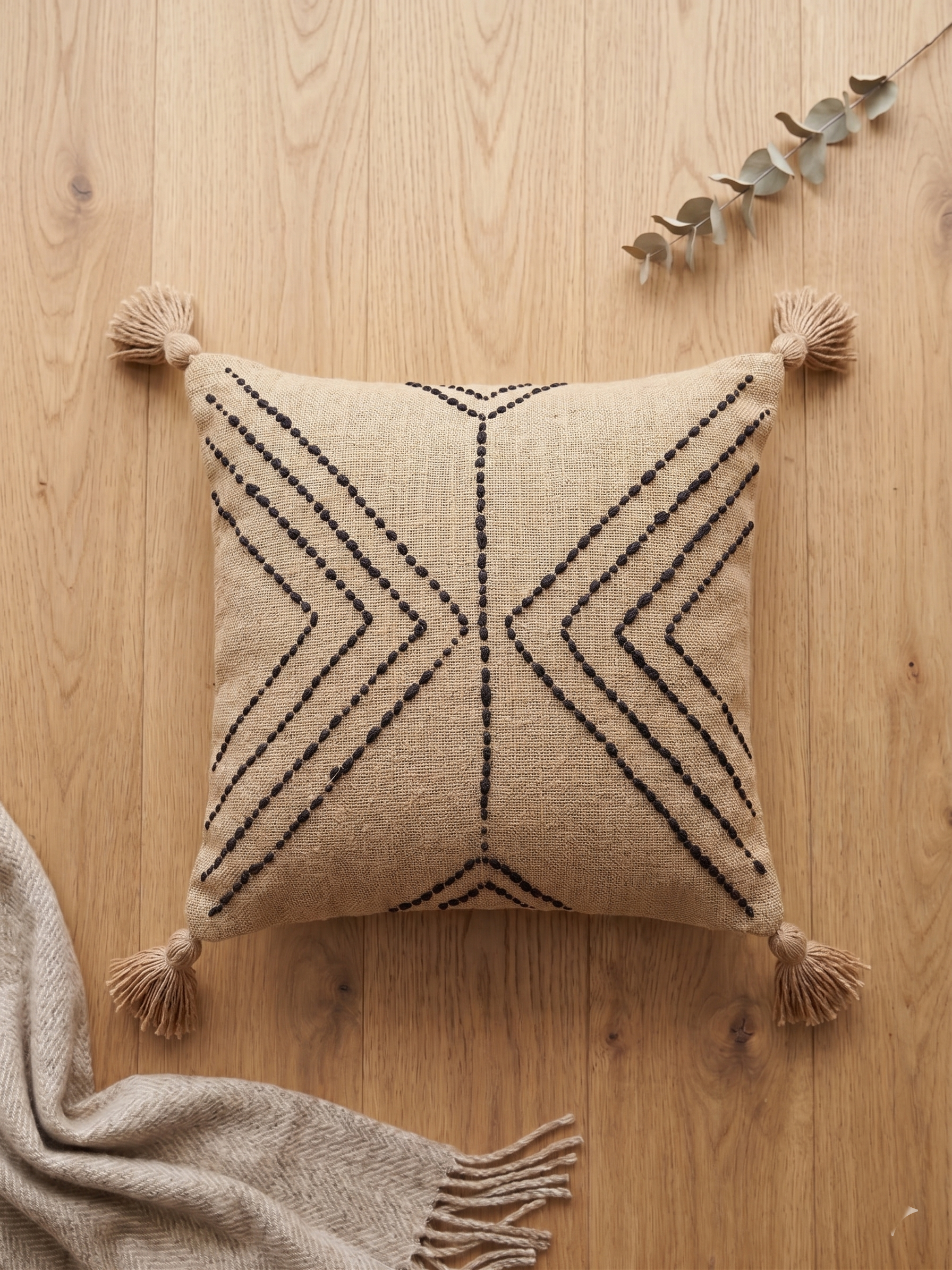 Putetrekk - Marokkansk Mørk Beige med Sort