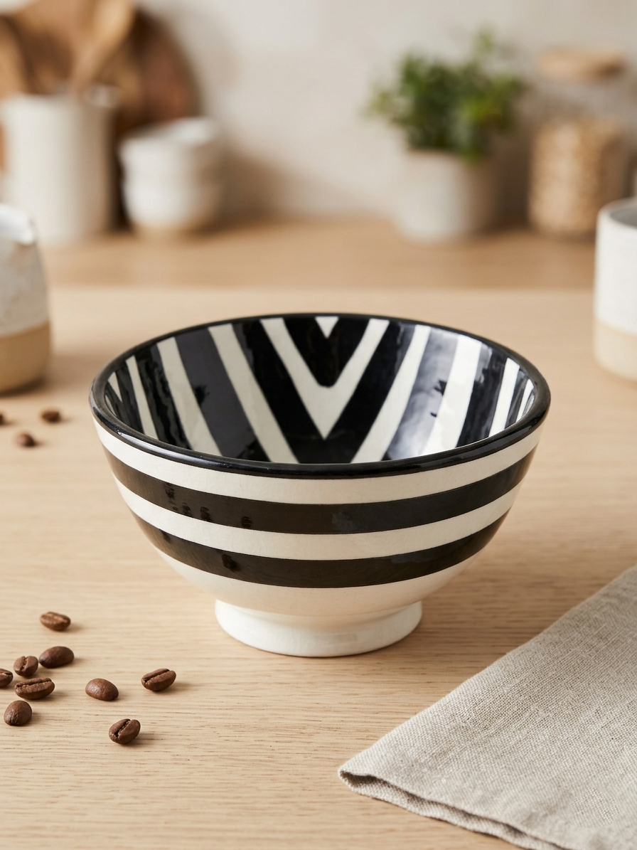 Bolle - Håndmalt Sort Motiv - 15 cm