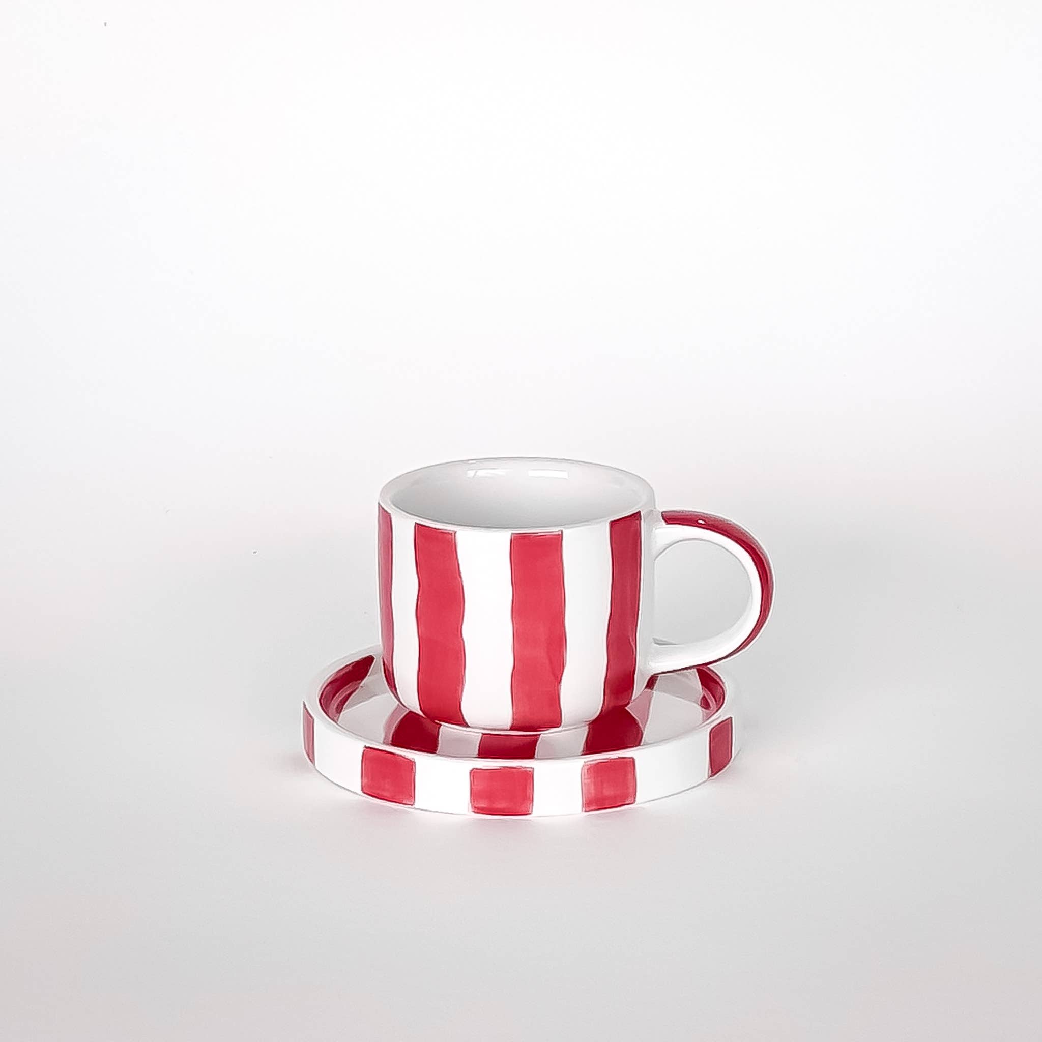 Espresso kopper med rød striper