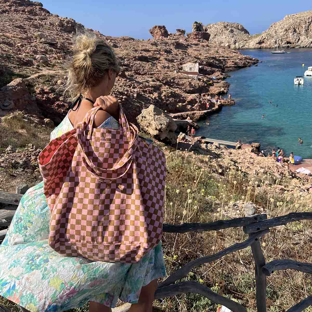 Elisa Tote Bag i jordbær/karamell
