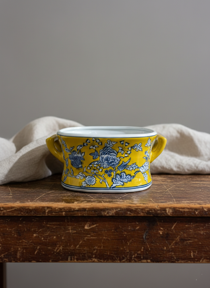 Gul jardinière blomsterpotte