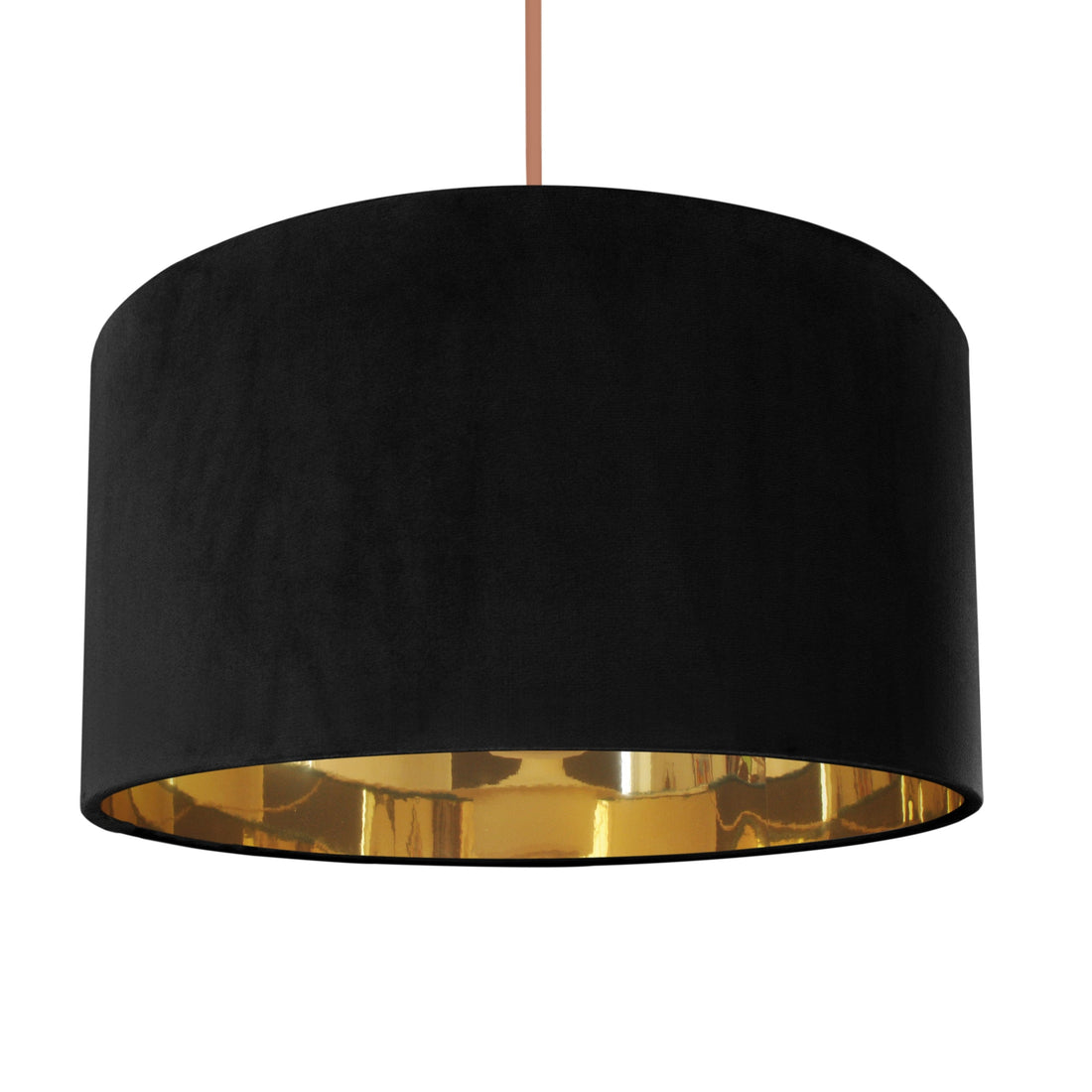 Black velvet/gold mirror lampeskjerm