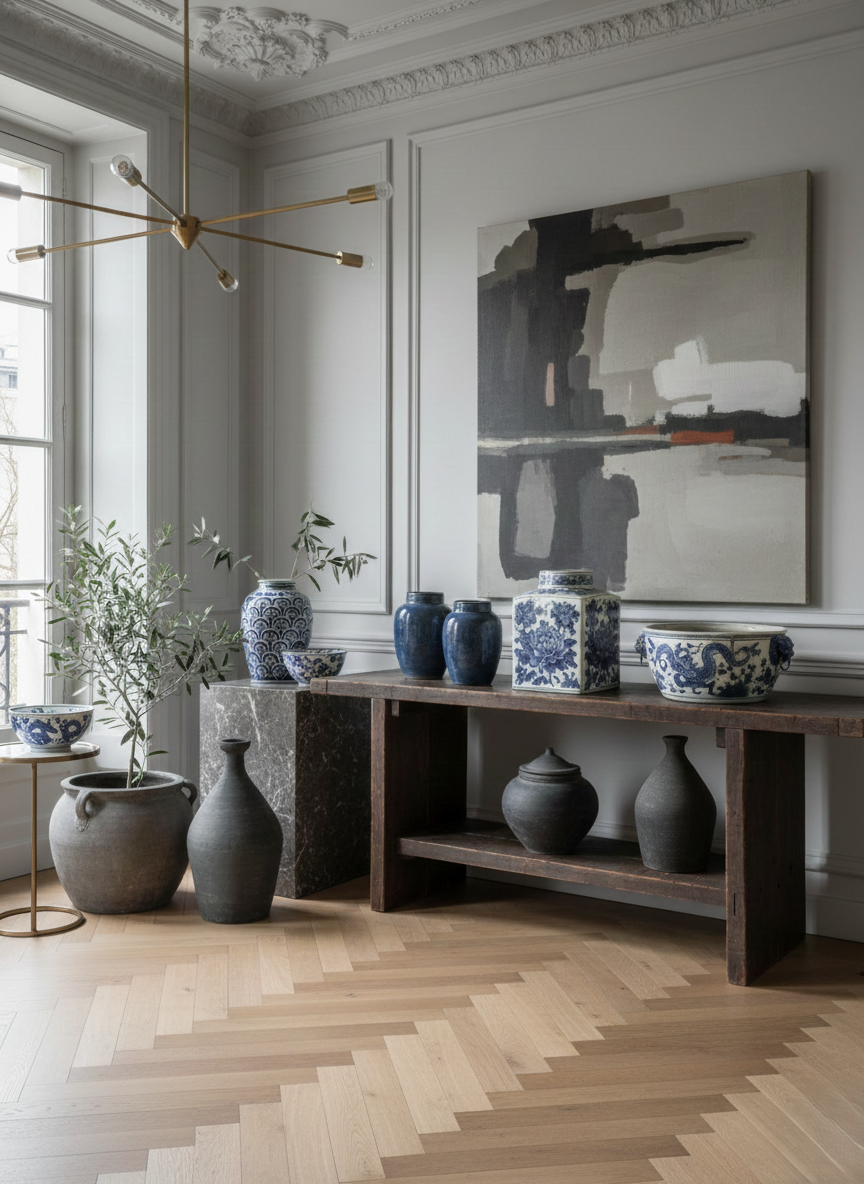 Leire. Blått. Hvitt.