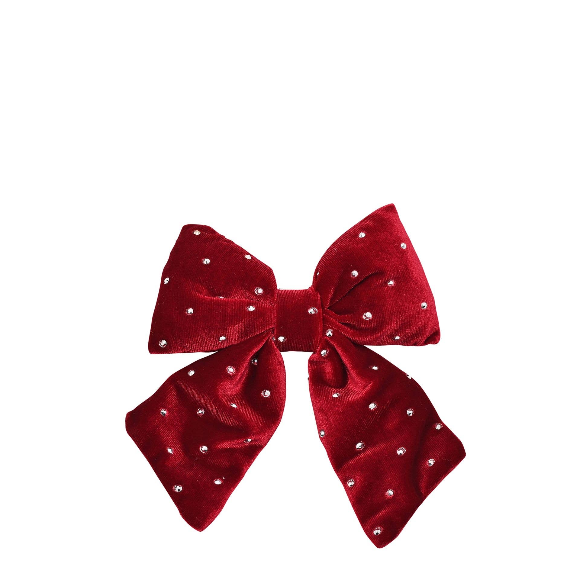 Velur sløyfe i vinrød med krystaller