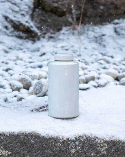 Krukke - Rustikk Hvit med Lokk