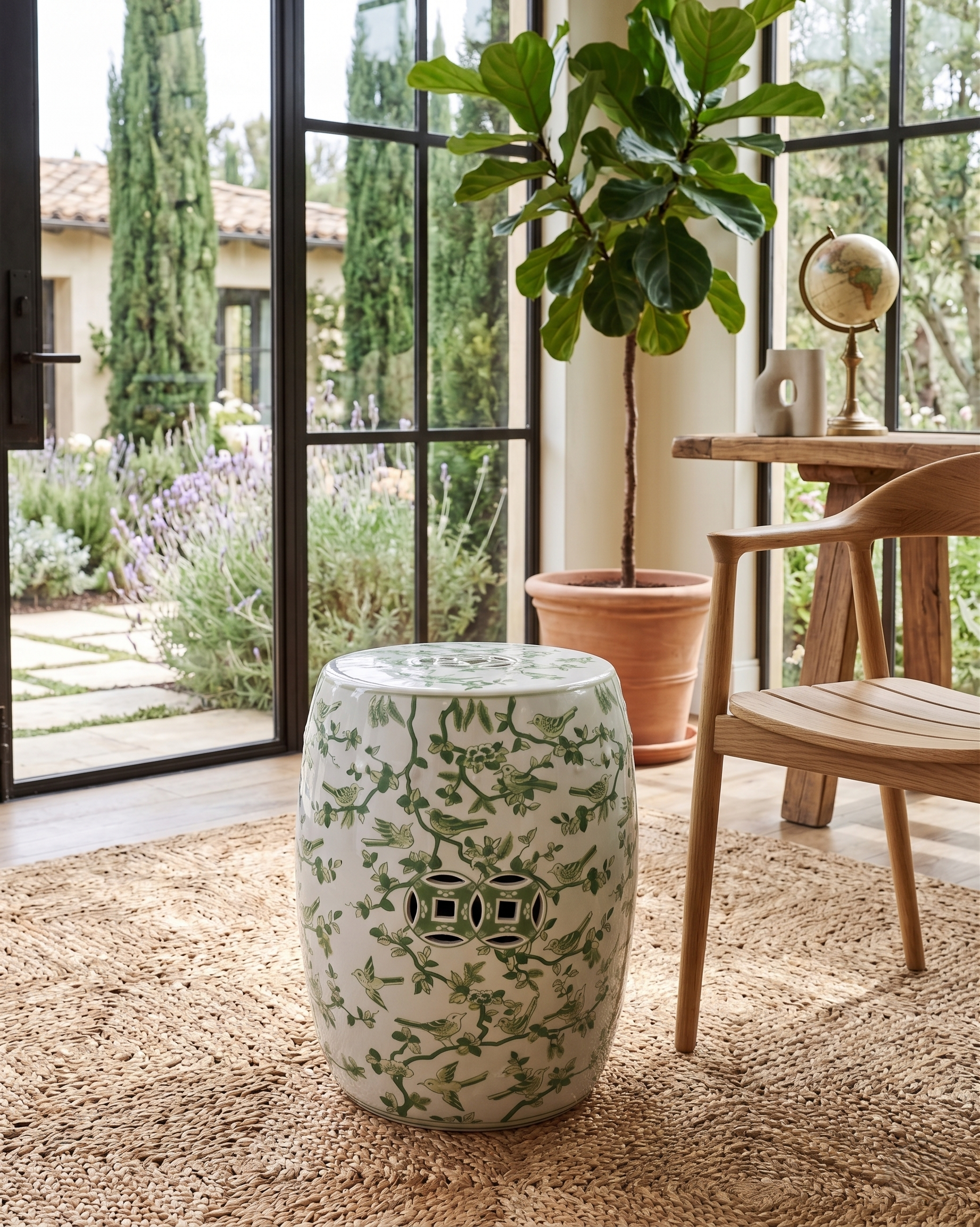 Garden Stool - Hvit og Grønn