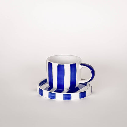 Espresso kopper med blå striper
