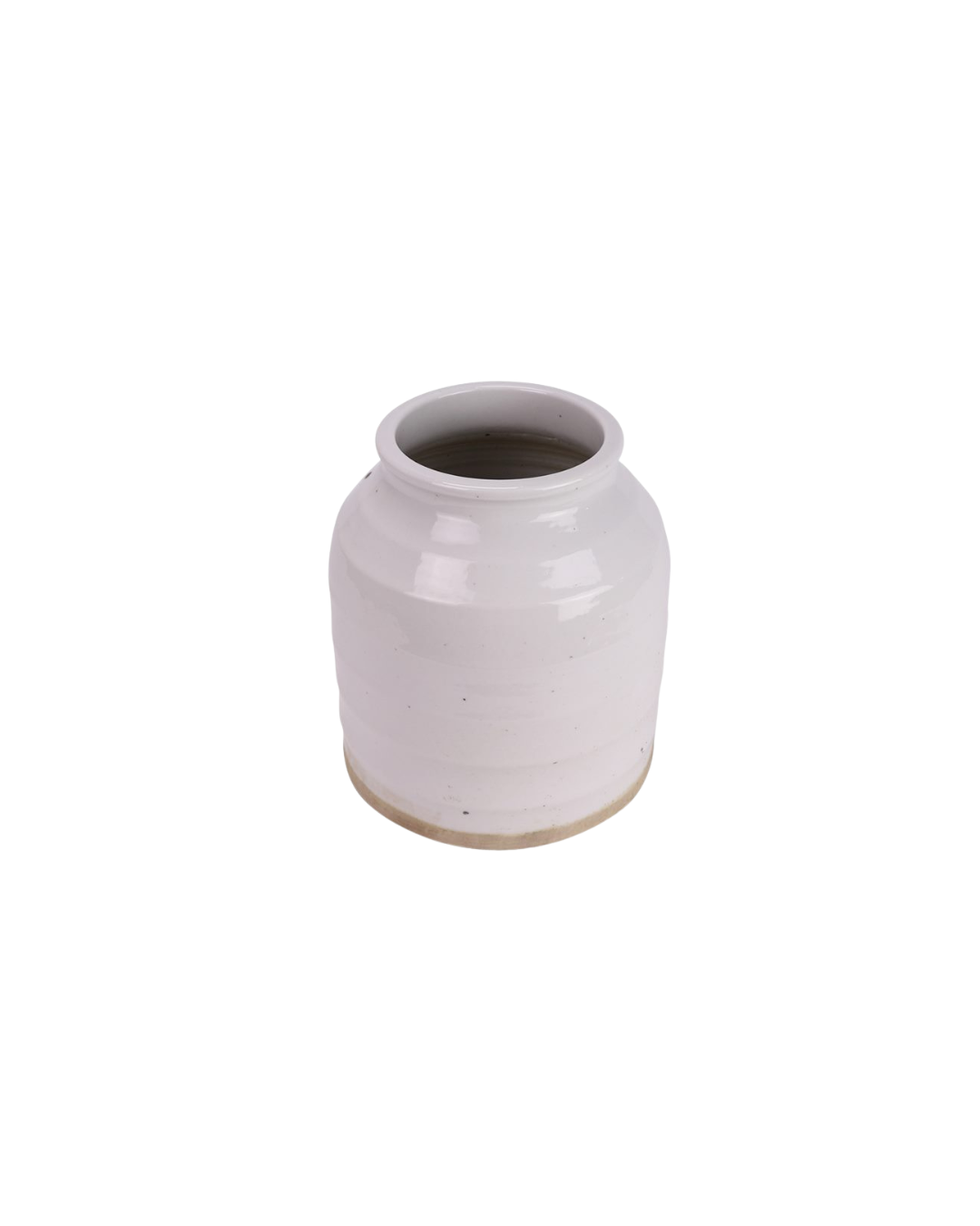 Rustikk hvit vase med natur farget bunn