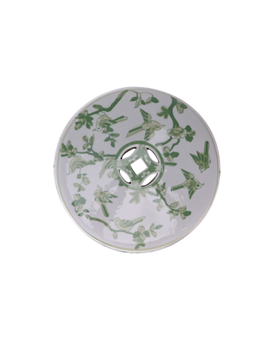 Garden Stool i hvit med grønt