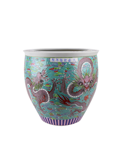 Kinesisk plantekrukker med motiv