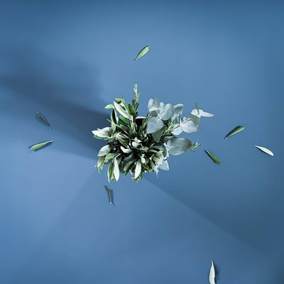 Vase med blå striper