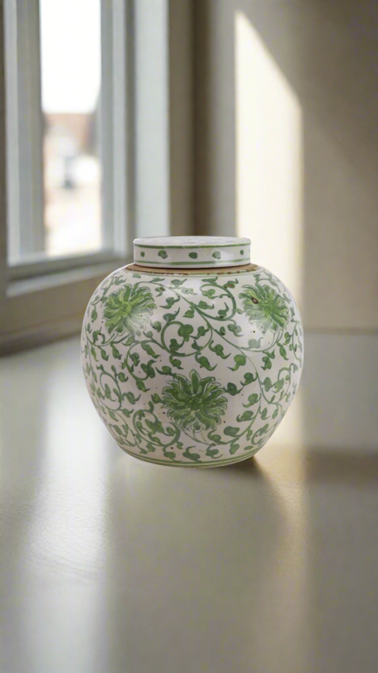 Tea Jar med botanisk motiv