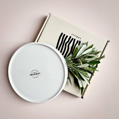 Rosa stripete tallerken