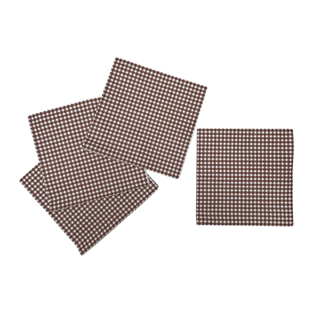 Papirservietter - Brunt Gingham