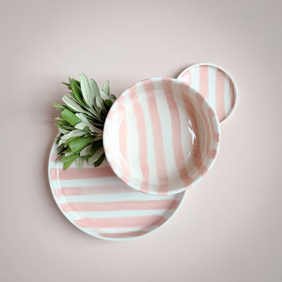 Rosa stripete tallerken