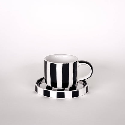 Espresso kopper med sorte striper