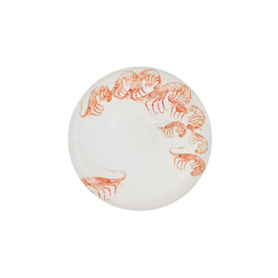 Håndmalt fat med reke-motiv