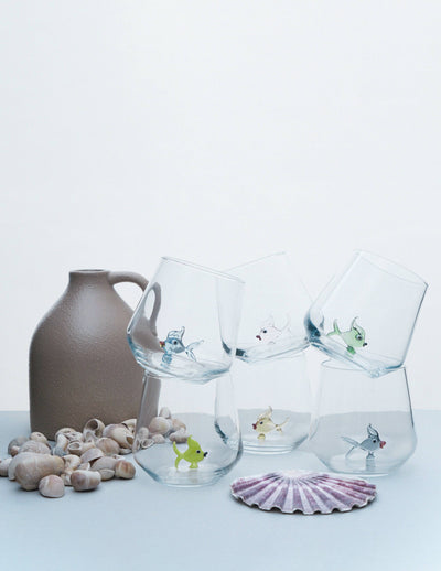 Håndlagde Murano Glass med fisker