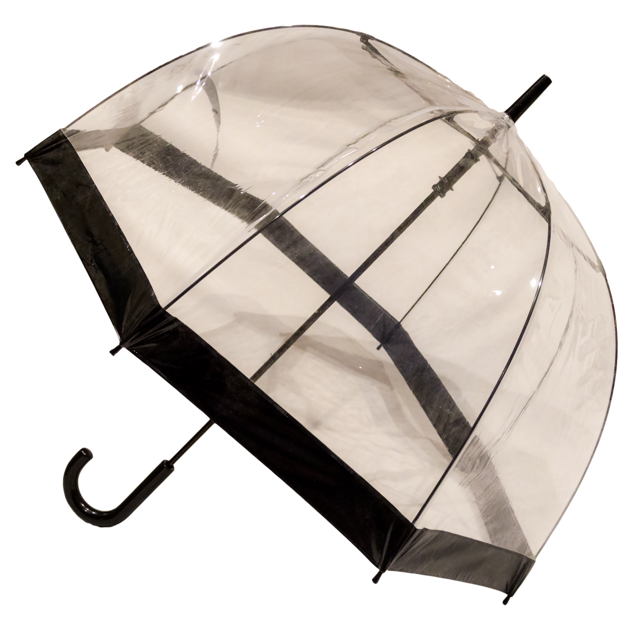Transparent Dome Paraply med sort