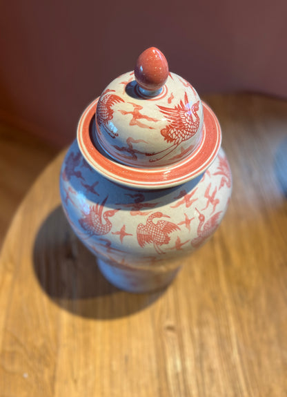 Blushing Crane Ginger Jar