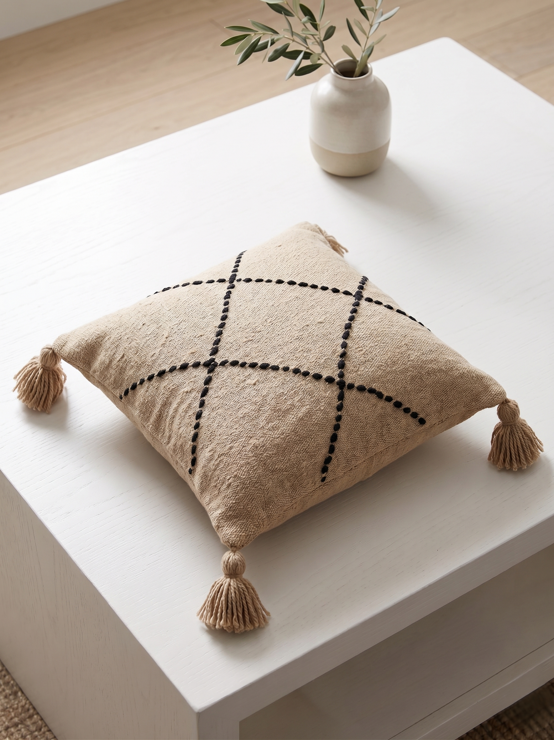 Putetrekk - Marokkansk Mørk Beige med Sort