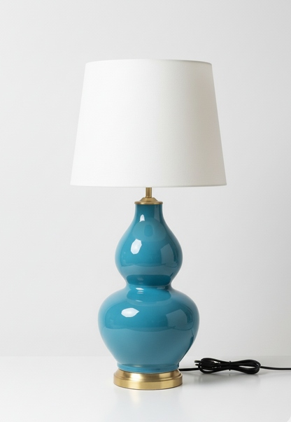 Blå bordlampe