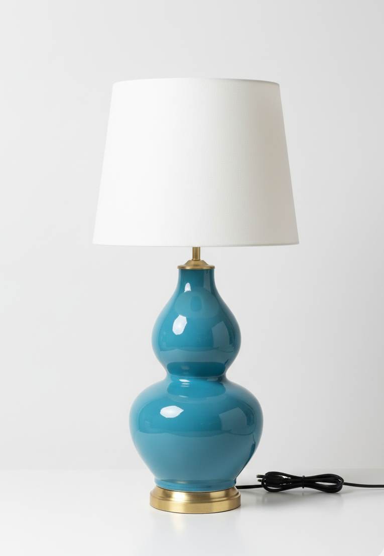 Blå bordlampe