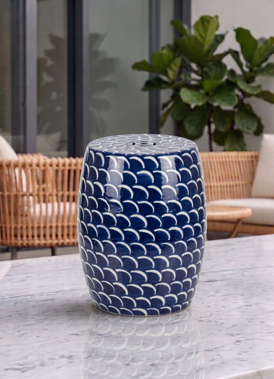Garden Stool - Blå Bølger