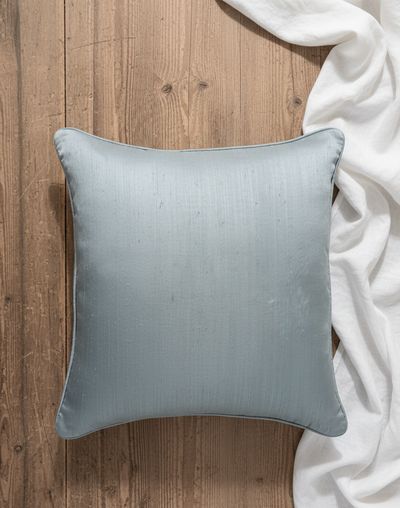 Blått silke putetrekk