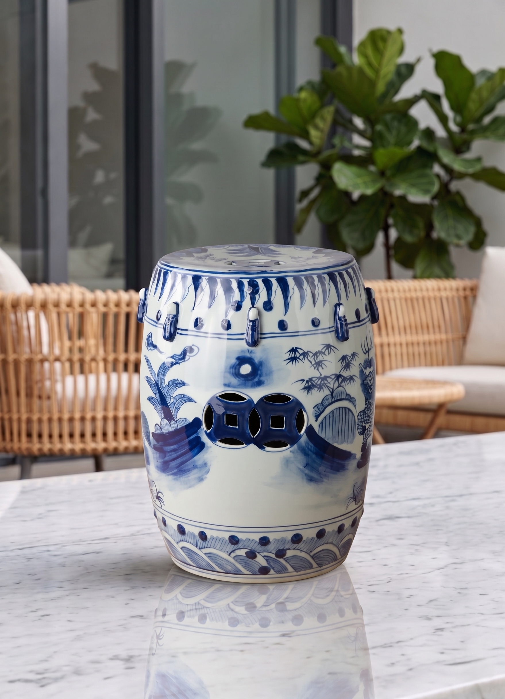 Garden Stool - Chinoiserie