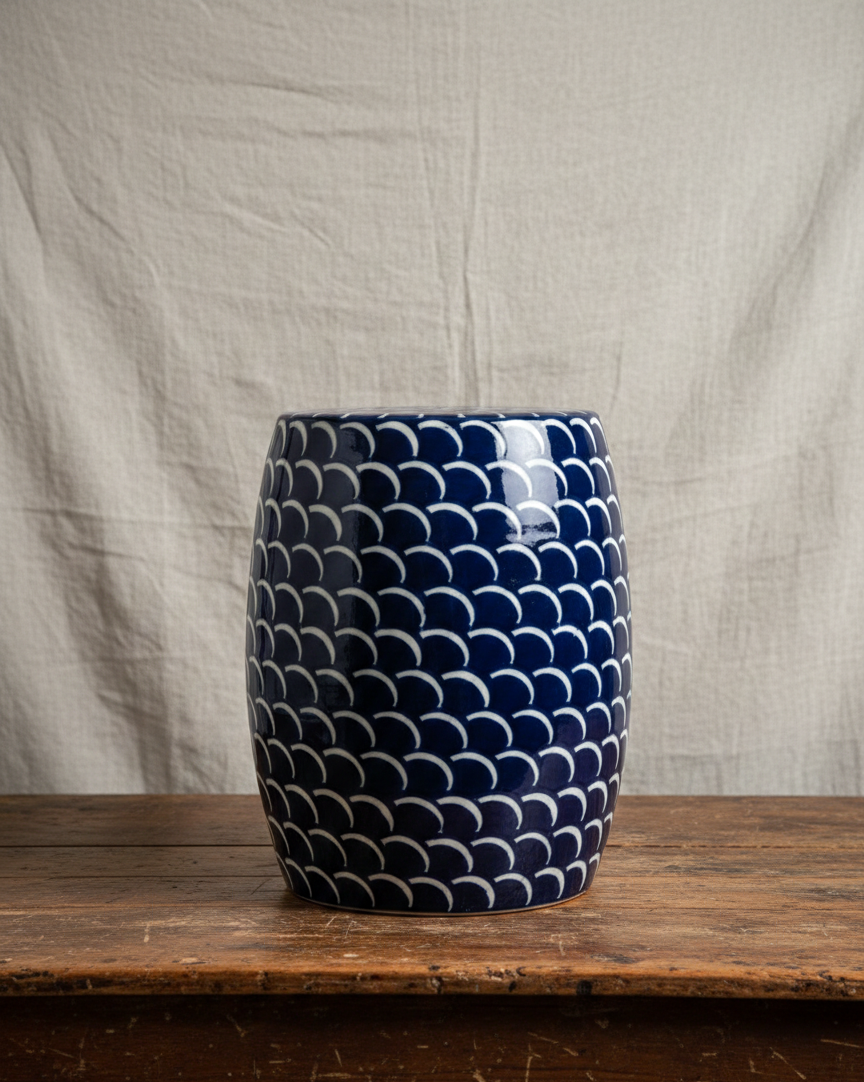 Garden Stool - Blå Bølger