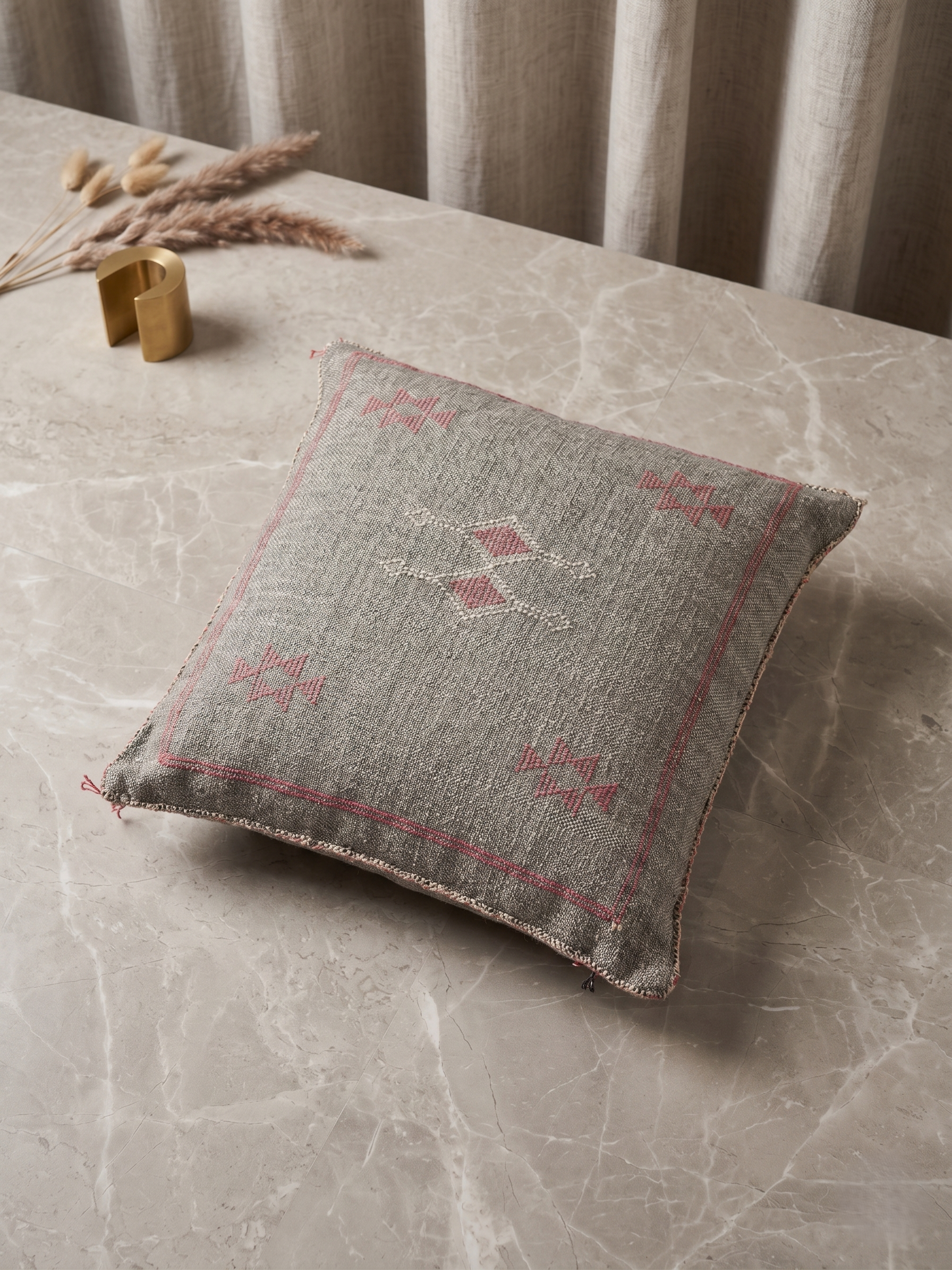 Putetrekk - Grå Marokkansk Kelim