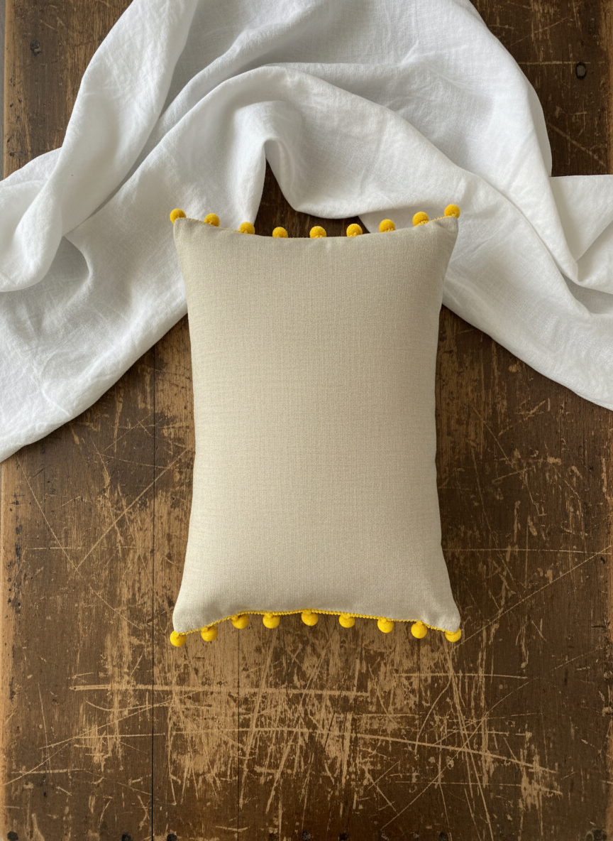 Lin pute med pongponger