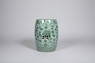 Garden Stool i hvit med grønt