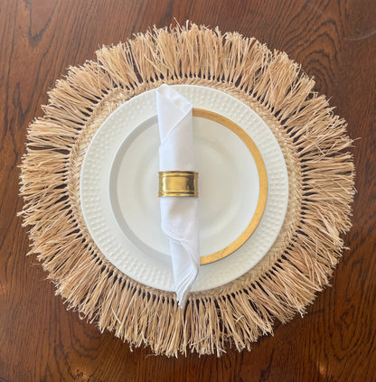 Raffia bordbrikke - naturlig tekstur