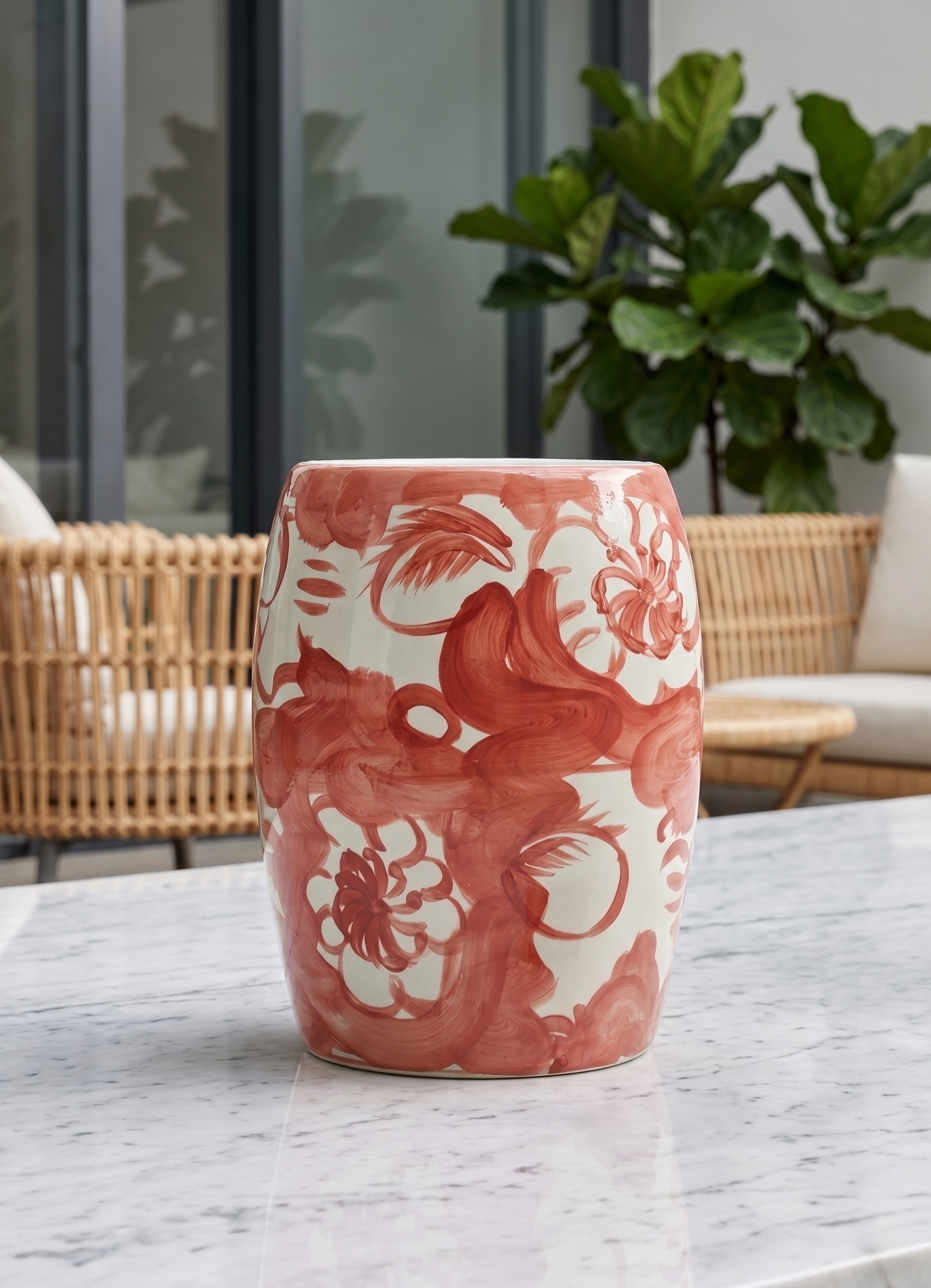 Garden Stool - Korall-Rød