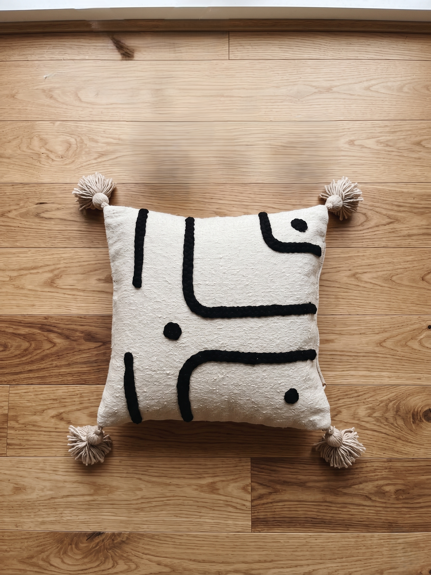 Putetrekk - Marokkansk Beige med Sort Doodle