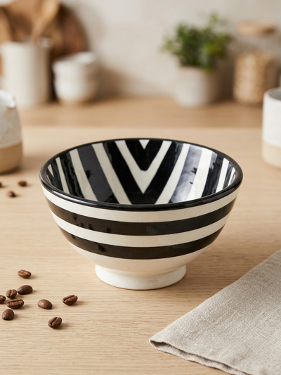 Bolle - Håndmalt Sort Motiv - 15 cm