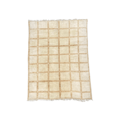 Beige og brunt marokkansk gulvteppe