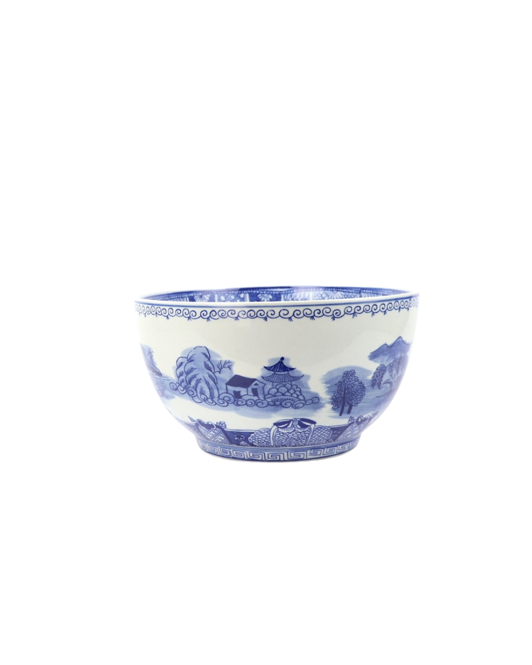 Blå og hvit Chinoiserie bolle - stor